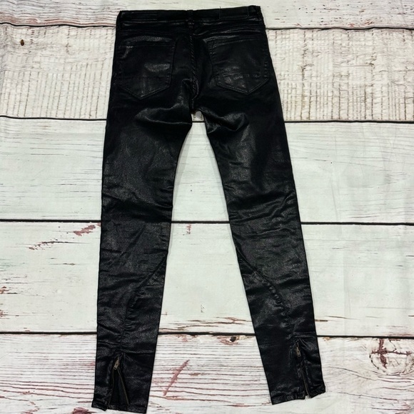 ALLSAINTS SPITALFIELDS women’s cigarette skinny jeans in size 28 Shiny Black EUC - Picture 3 of 16